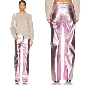 Alix Nyc Jay Pant for Women Pink Metallic Vegan Leather Women’s Size 0